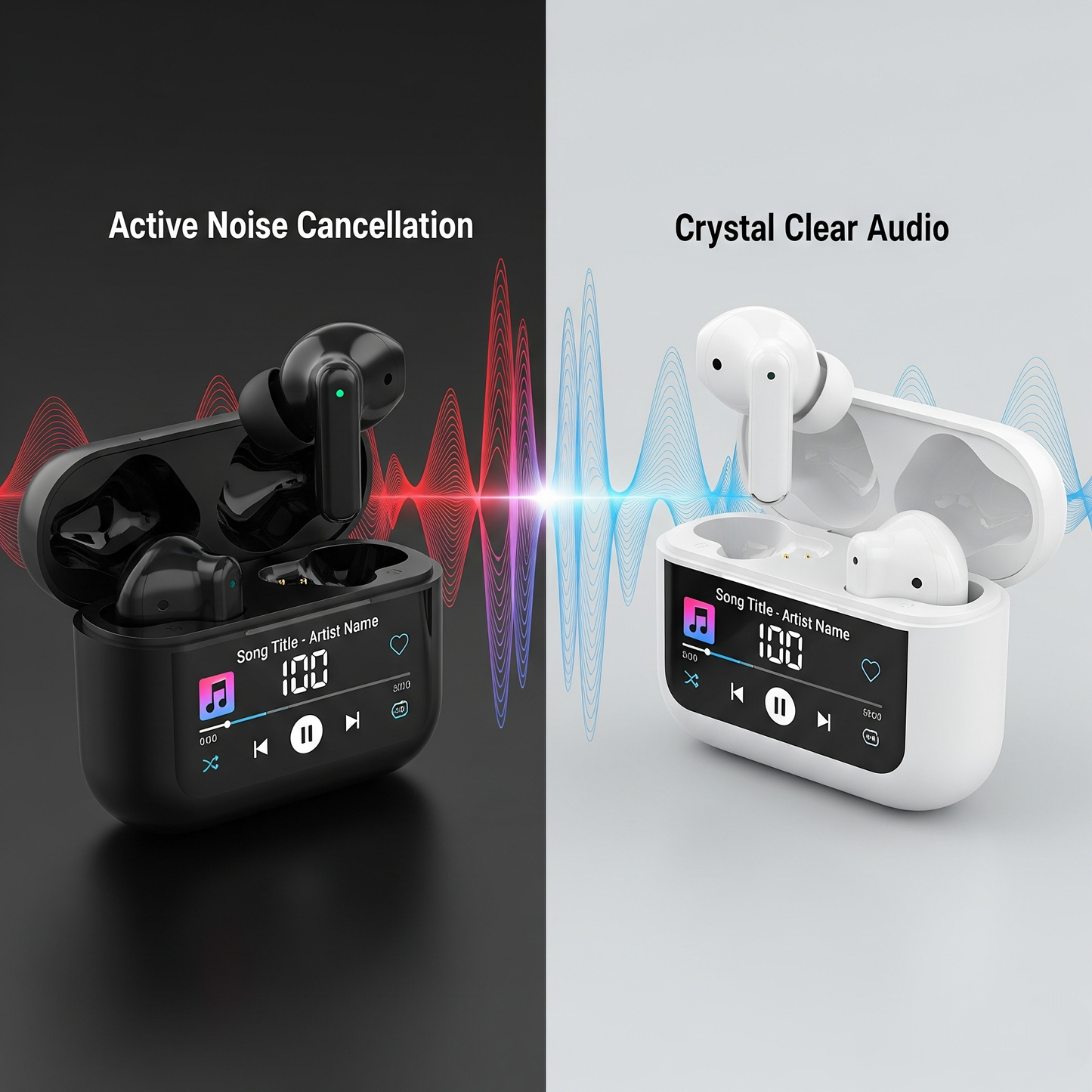 A9 Airpods Pro 2 – Active Noise Cancellation (anc) & Environmental Noise Cancellation (enc) | Touch Control | Wireless Earbuds With Charging Case
