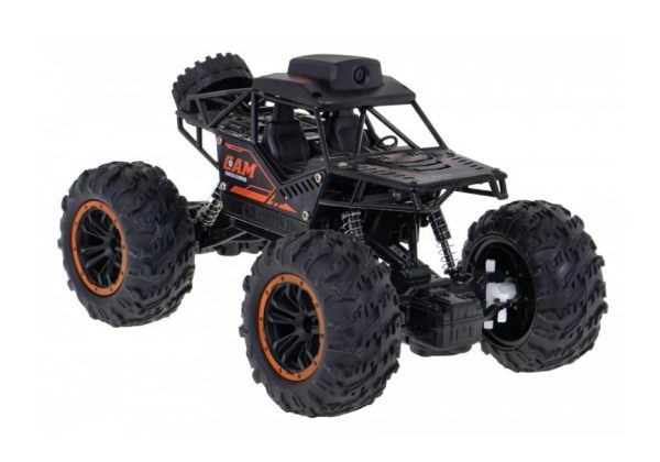 Crawler Cross Country Car With Camera | Remote Control Car With Camera Wifi 720p Hd Fpv Camera, 2.4ghz 1:18 Scale Off-road Remote Control Rechargeable Monster Truck Toys For Boys – Color Black | Toys For Kids | Remote Control Car | Rc Car |