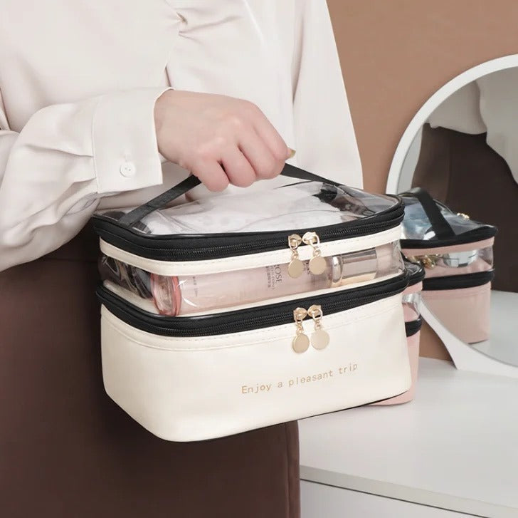 Dual-Zip Travel Cosmetic Organizer